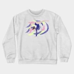 Gymnast Handstand Blue, Pink & Green Crewneck Sweatshirt